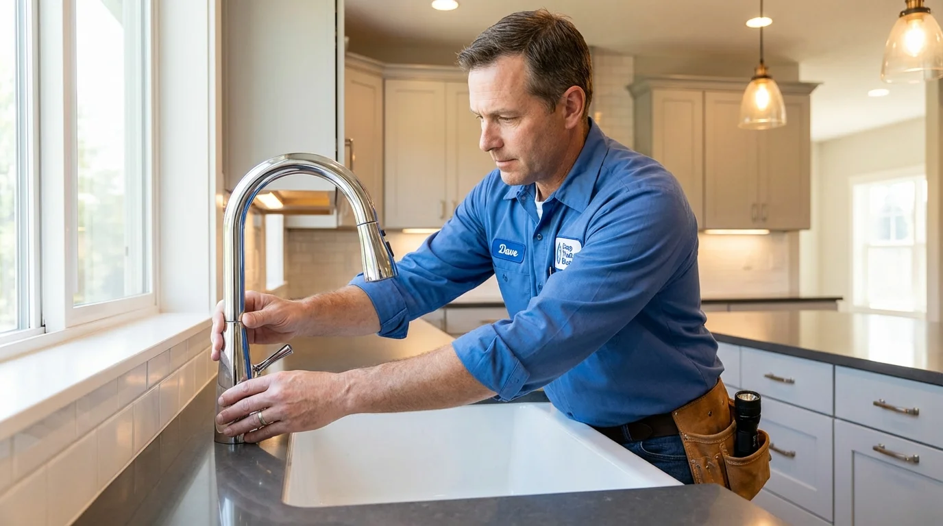 Kitchen faucet installation by Johns Plumbing LLC in Calhoun